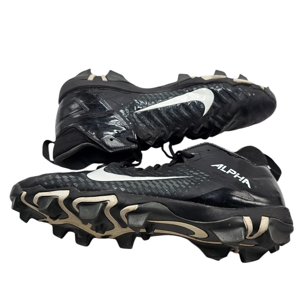 Nike Alpha Fastflex Black and White High-Top Athletic Cleats‎
